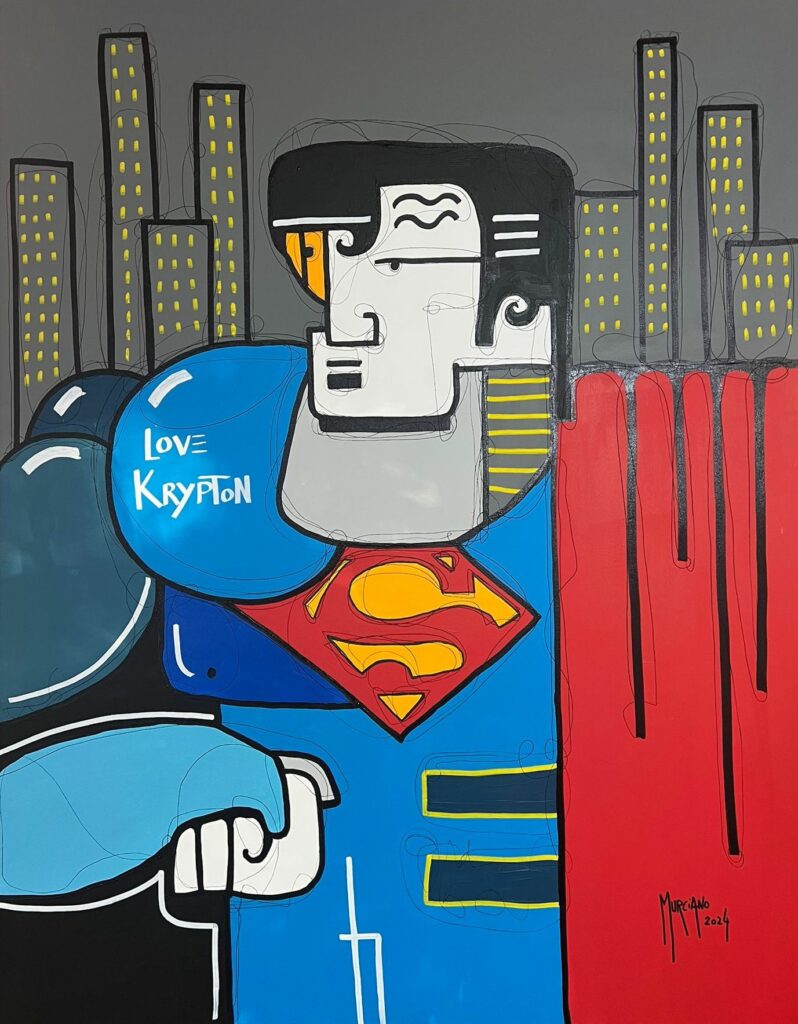 Superman – 146x114 cm, acrylique sur toile, 2024